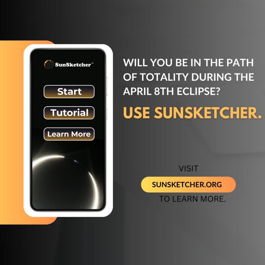 An image of the SunSketcher app on a smartphone.