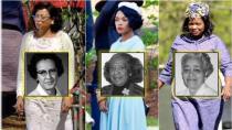 Hidden Figures characters and the actual women (left-right: Katherine Johnson, Mary Jackson & Dorothy Vaughan)