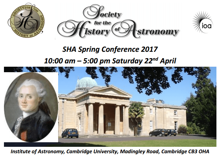 Society for the History of Astronomy Spring Conference, Cambridge