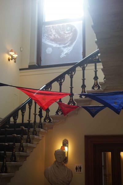 Bunting in the lobby for Open House
