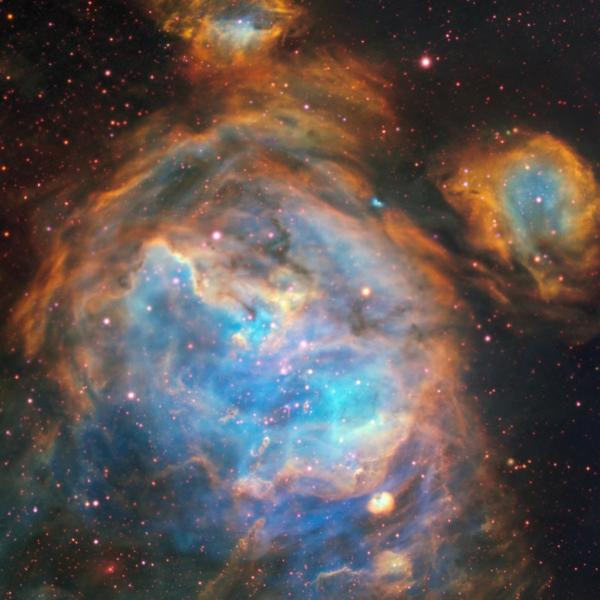 A region of newly forming stars in the Large Magellanic Cloud, captured by ESP's MUSE instrument