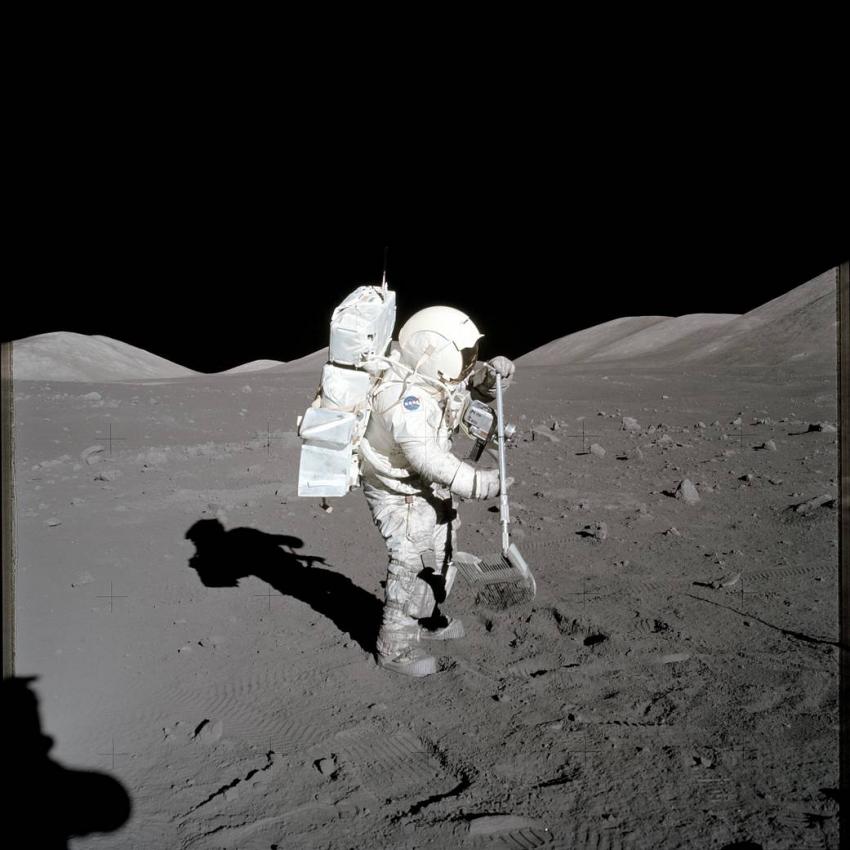 sample collecting on the moon