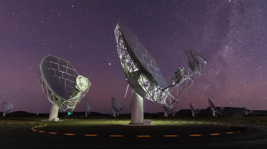 Photograph of the MeerKAT telescope in South Africa