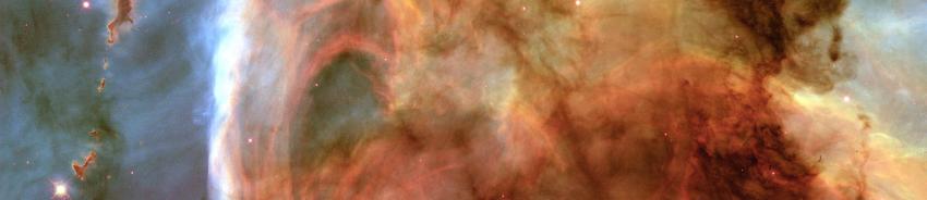  Detail from a close-up of a section of the Carina Nebula, showing clouds of dust and gas created by winds and radiation emanating from the massive high energy stars inside the Nebula.