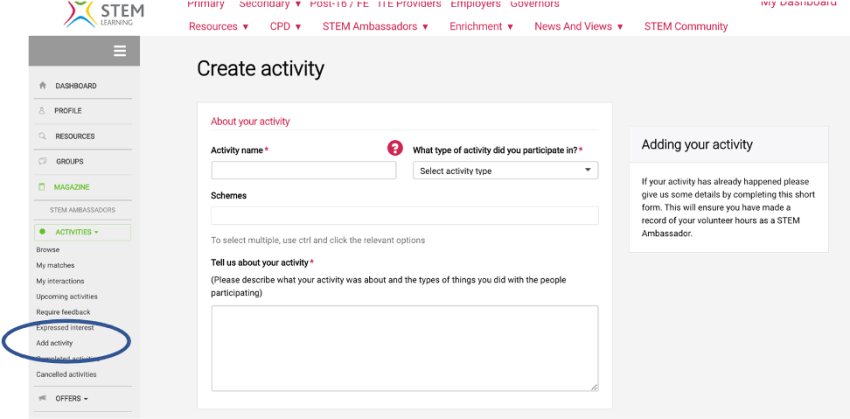 How to add activities