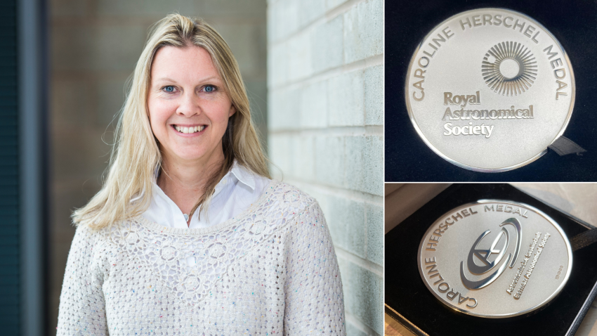 Professor Dr Isobel Hook with the Caroline Herschel Medal.