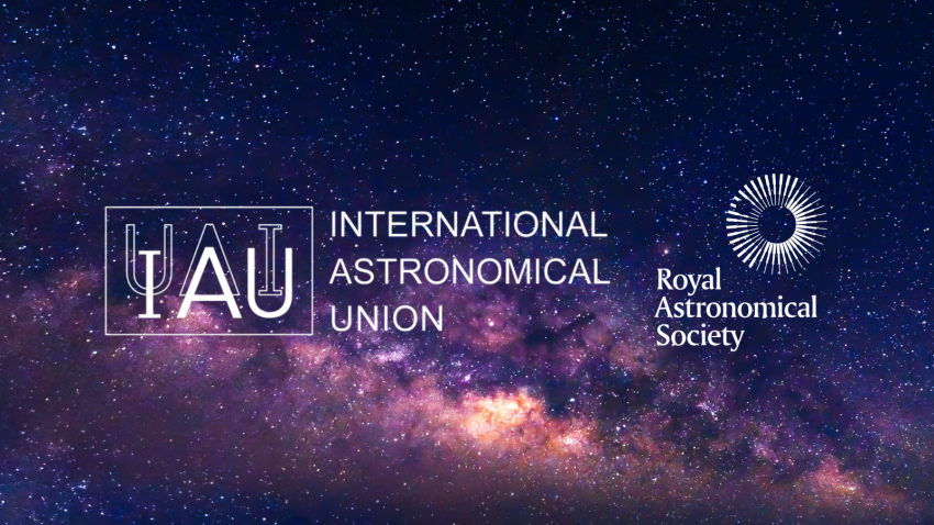 International Astronomical Union and Royal Astronomical Society logos.