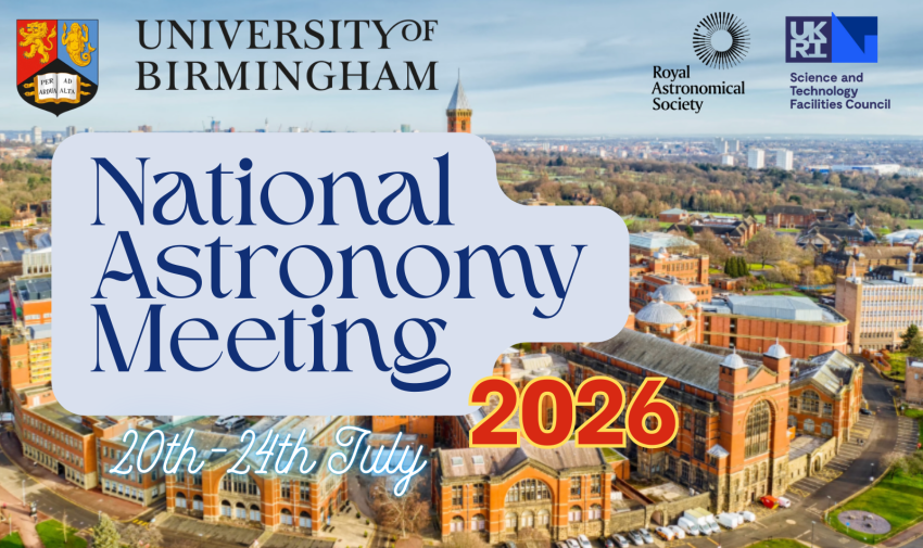 National Astronomy Meeting 2026 promo graphic.