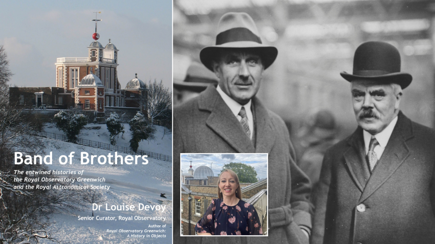 The Royal Astronomical Society is commemorating the 350th anniversary of the Royal Observatory Greenwich with the launch of a special collection and booklet titled 'Band of Brothers: The entwined histories of the Royal Observatory, Greenwich, and Royal Astronomical Society’ (left). It has been put together by Dr Louise Devoy (inset), Senior Curator at the Royal Observatory Greenwich, and features a section on the first 10 Astronomers Royal who lived and worked at Greenwich, including Harold Spencer Jones an