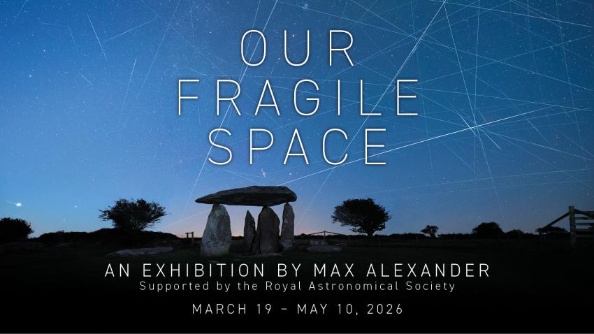 Promo graphic for Our Fragile Space, supported by the Royal Astronomical Society.
