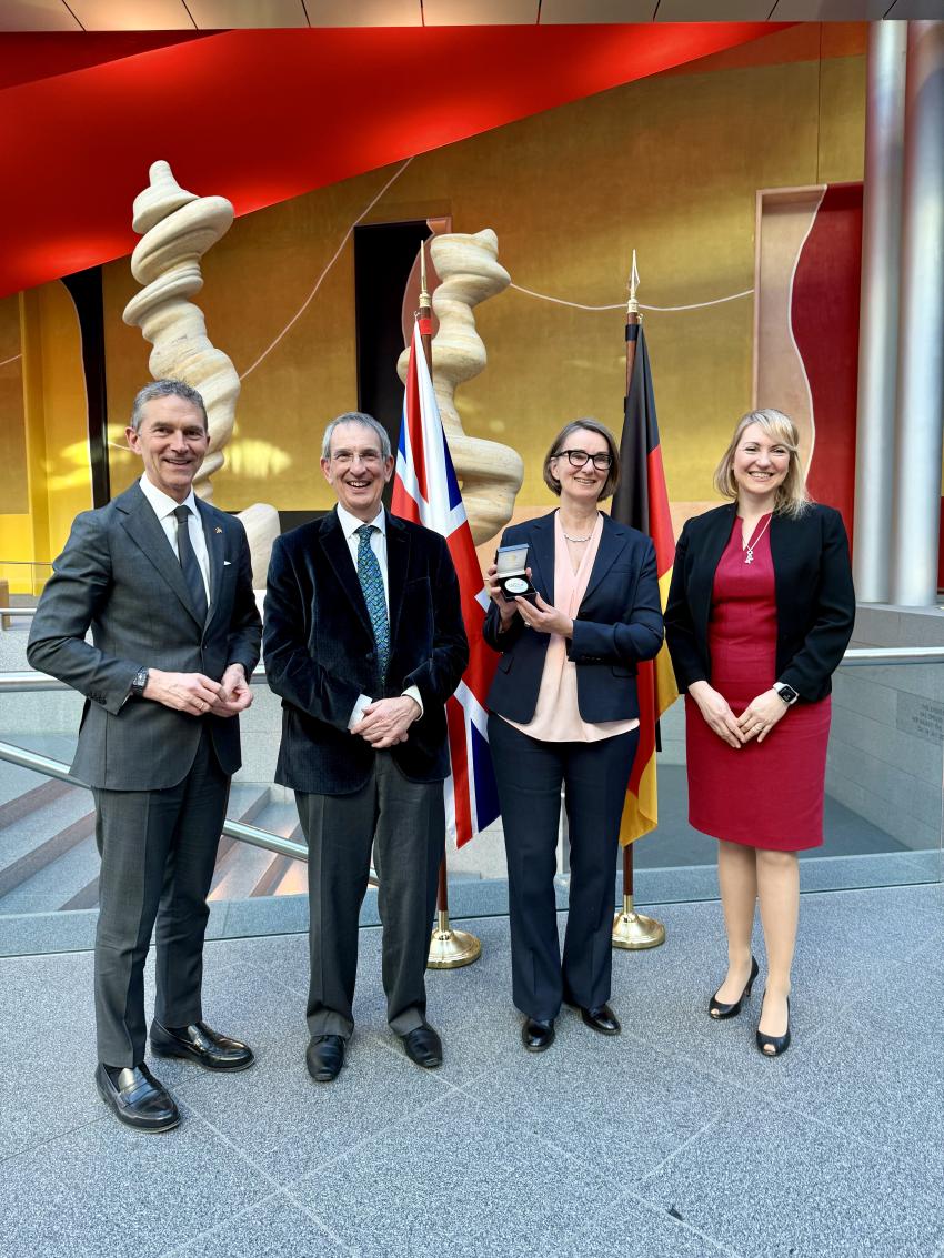 Professor Dr Heike Rauer receives the 2026 Caroline Herschel Medal at a ceremony at the British Embassy in Berlin last month.