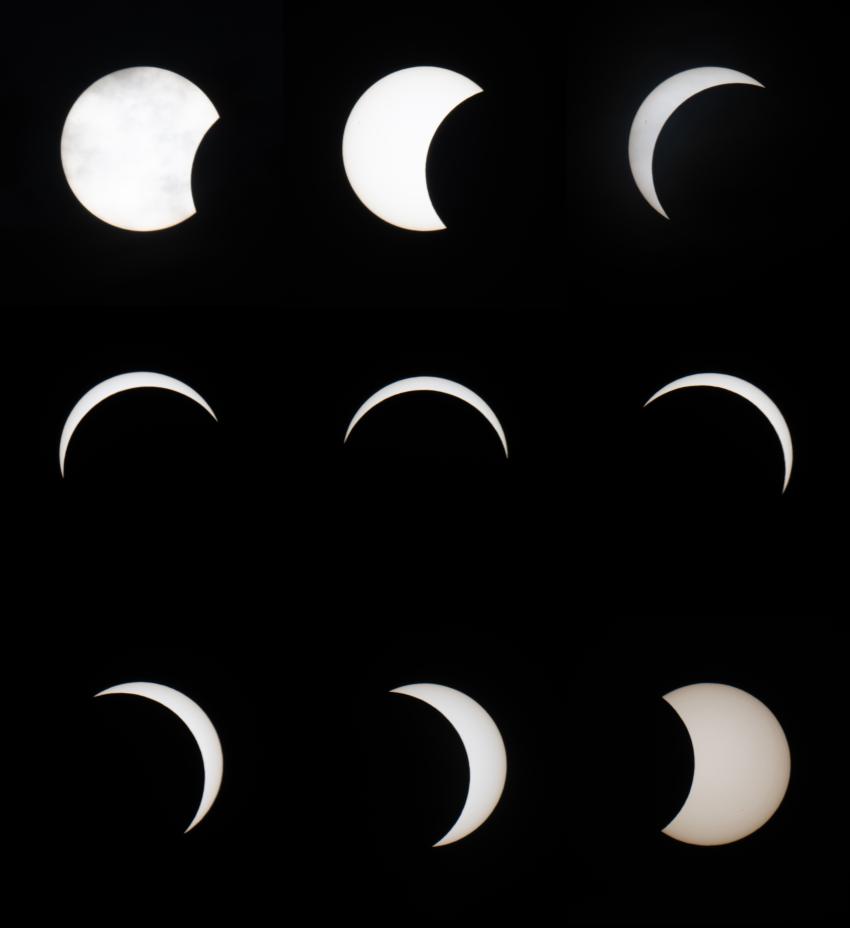 RAS Fellow Mark Wrigley took these images with a Canon M6 II with a 500mm Hanimex mirror lens with a Solar filter and lens hood from Otley, West Yorkshire.