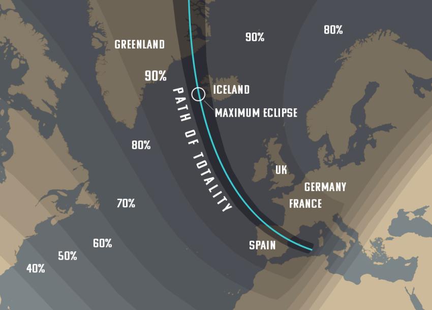 Path of the August 2026 solar eclipse.