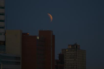 Partial phase of the lunar eclipse of 4 April 2015