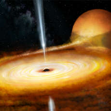 An artist's impression of the black hole system MAXI J1820+070