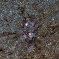 Image of a stellar nursery in the Lobster Nebula (NGC6357)