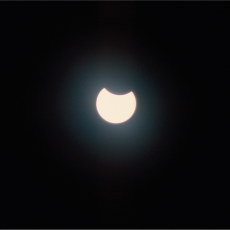 The partial phase of an annular solar eclipse. 
