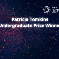RAS Logo and text reading "Patricia Tomkins Undergraduate Prize Winner"