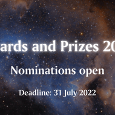 Banner saying 'Awards and Prizes 2023, Nominations open, Deadline 31 July 2022