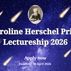 Graphic promoting the 2026 Caroline Herschel Prize Lectureship.