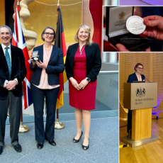 Professor Dr Heike Rauer receives the 2026 Caroline Herschel Medal at a ceremony at the British Embassy in Berlin.