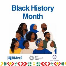 Graphic promoting new partnership between the Royal Astronomical Society, the Royal Meteorological Society and the Afro-Caribbean Commercial Science Network.