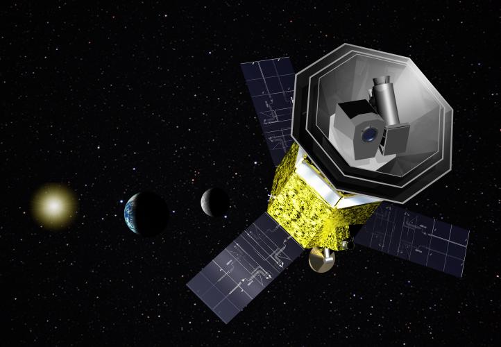 Artist's concept of the LiteBIRD mission in space