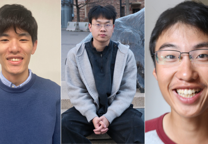 From left, the 2025 GJI Student Author Award winners Masayoshi Someya, Xiongwei Liu and Jingtao Min.