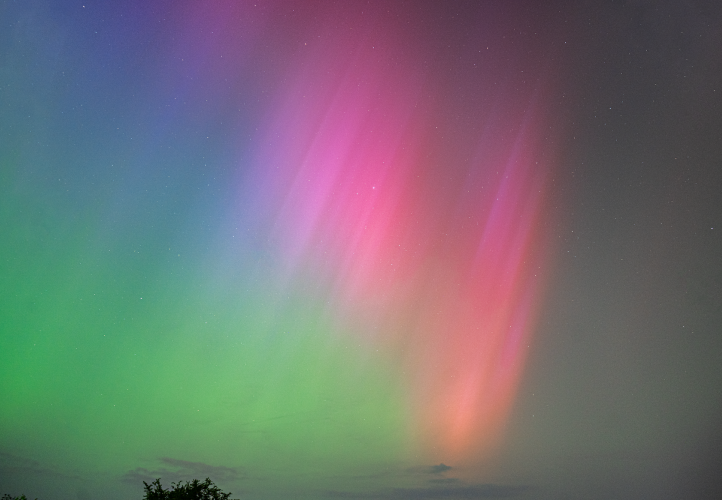 Aurora borealis seen over Cwmbran, Wales, produced by the May 2024 solar storm. 