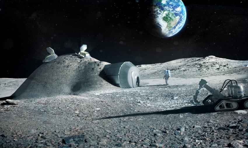 Lunar base made with 3D printing