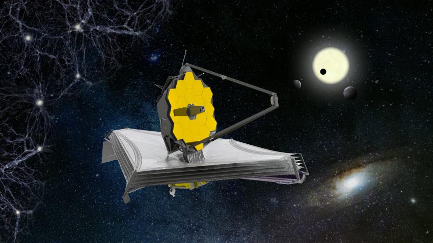 Artists impression; James Webb Space Telescope pillars ESA