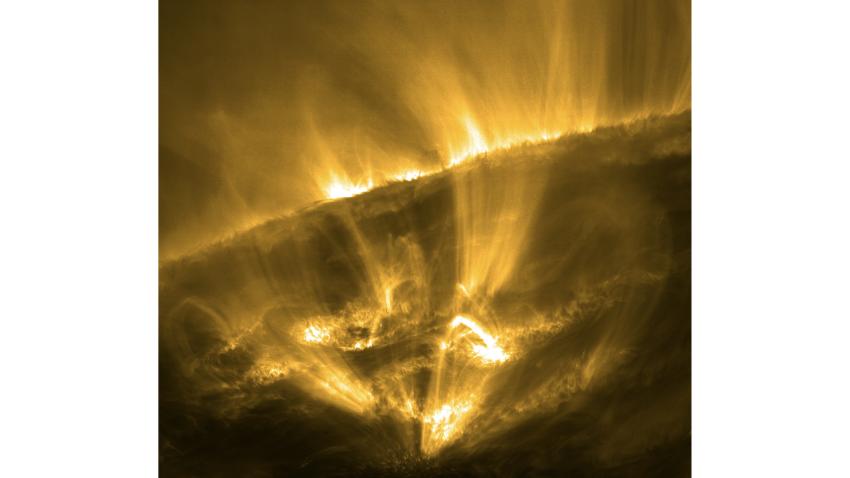 An image of part of the Sun's surface.
