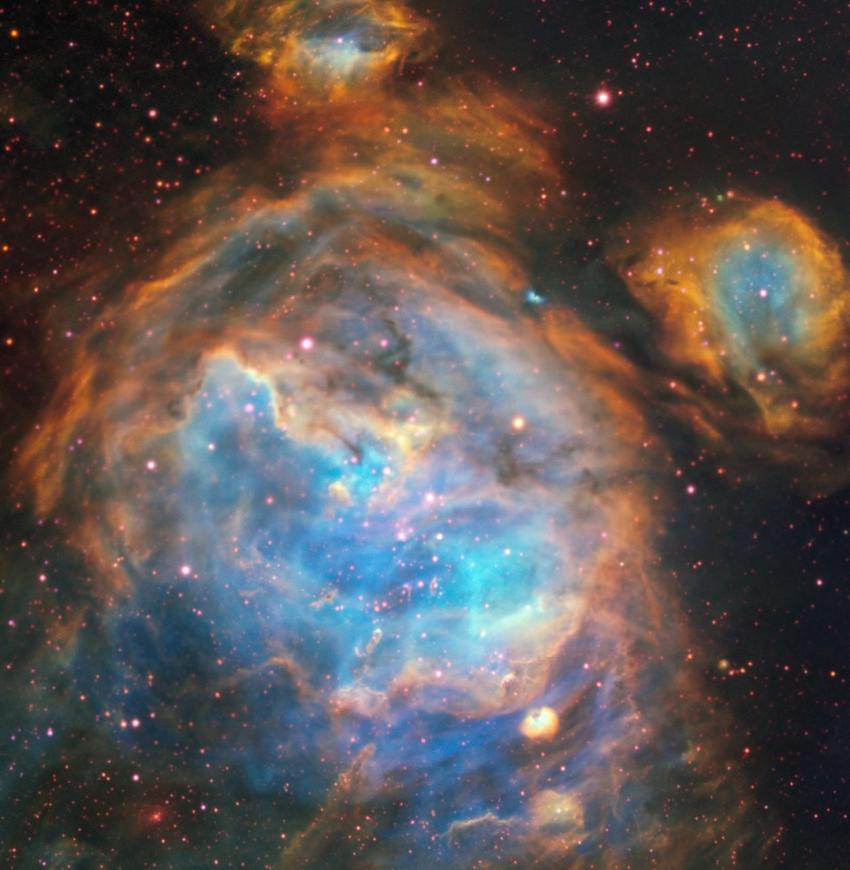 A region of newly forming stars in the Large Magellanic Cloud, captured by ESP's MUSE instrument