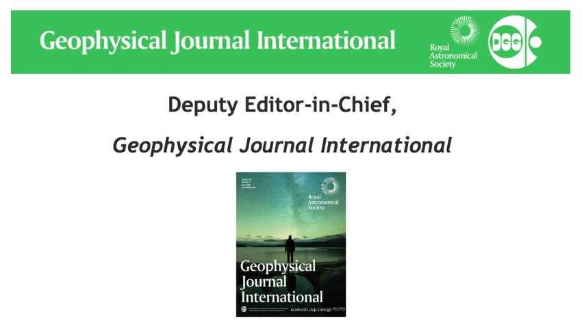 Graphic promoting a call for applications for a new Deputy Editor-in-Chief at Geophysical Journal International.