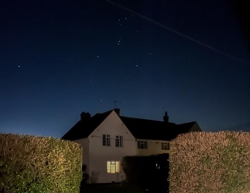 Starry night over houses in Thorington Street.