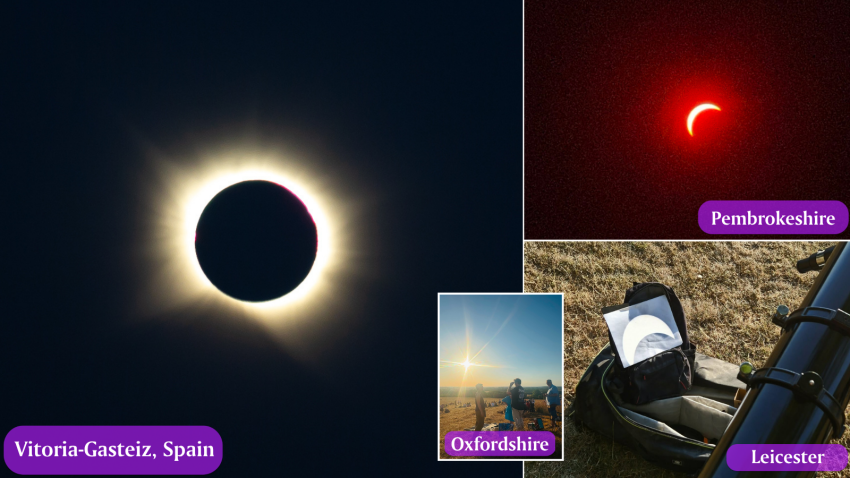 Pictures from the 2026 solar eclipse, visible from the UK and Europe.