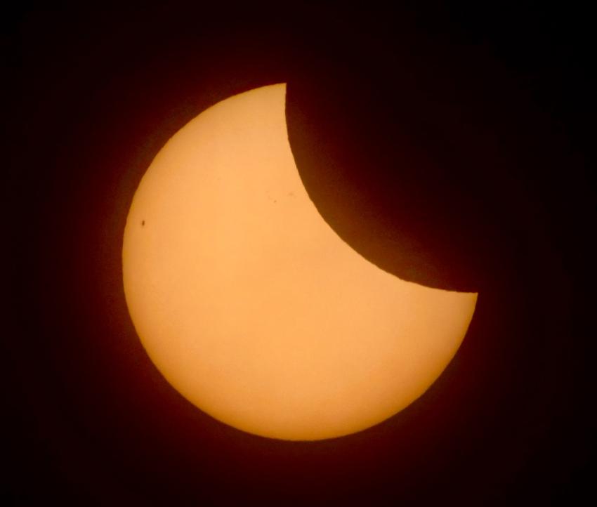 View of a partial solar eclipse
