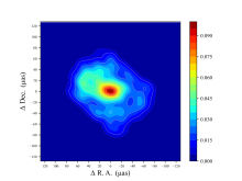 Radio image of Sagittarius A* in the centre of the Milky Way galaxy.